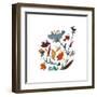 Nouveau Boheme - Folk Art Series No. 3-Kiana Mosley-Framed Giclee Print