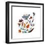 Nouveau Boheme - Folk Art Series No. 3-Kiana Mosley-Framed Giclee Print