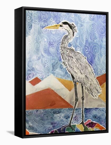 Nouveau Heron-Lauren Moss-Framed Stretched Canvas