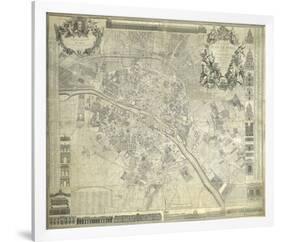 Nouveau Plan De Paris 1728-J^ Delagrive-Framed Premium Giclee Print