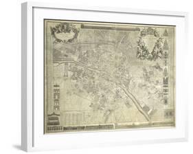 Nouveau Plan de Paris, 1728-J^ Delagrive-Framed Giclee Print