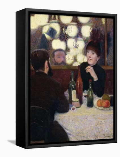 Nouvelle Athenes Cafe', 1885-Federico Zandomeneghi-Framed Stretched Canvas