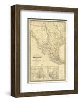 Nouvelle Carte du Mexique, Du Texas, c.1840-Adrien Hubert Brue-Framed Art Print