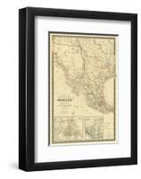 Nouvelle Carte du Mexique, Du Texas, c.1840-Adrien Hubert Brue-Framed Art Print