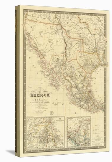 Nouvelle Carte du Mexique, Du Texas, c.1840-Adrien Hubert Brue-Stretched Canvas
