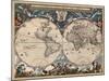 Nova et Accuratissima Totius Terrarum Orbis Tabula-Joan Blaeu-Mounted Art Print