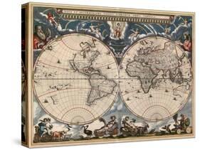 Nova et Accuratissima Totius Terrarum Orbis Tabula-Joan Blaeu-Stretched Canvas