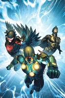 Nova No.33 Cover: Nova, Black Bolt and Darkhawk-Brandon Peterson-Lamina Framed Poster