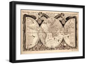 Nova orbis terrarum, from 'Tabulae Rudolphinae' by Johannes Kepler, 1627-30-German School-Framed Giclee Print