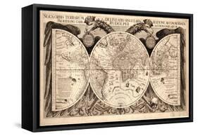 Nova orbis terrarum, from 'Tabulae Rudolphinae' by Johannes Kepler, 1627-30-German School-Framed Stretched Canvas