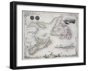 Nova Scotia and Newfoundland, Series of World Maps, c.1850-John Rapkin-Framed Giclee Print