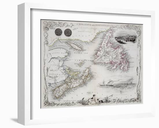 Nova Scotia and Newfoundland, Series of World Maps, c.1850-John Rapkin-Framed Giclee Print