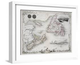 Nova Scotia and Newfoundland, Series of World Maps, c.1850-John Rapkin-Framed Giclee Print