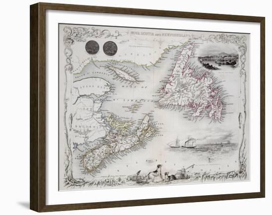 Nova Scotia and Newfoundland, Series of World Maps, c.1850-John Rapkin-Framed Giclee Print