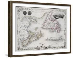 Nova Scotia and Newfoundland, Series of World Maps, c.1850-John Rapkin-Framed Giclee Print