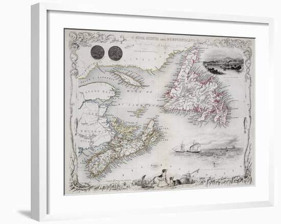 Nova Scotia and Newfoundland, Series of World Maps, c.1850-John Rapkin-Framed Giclee Print