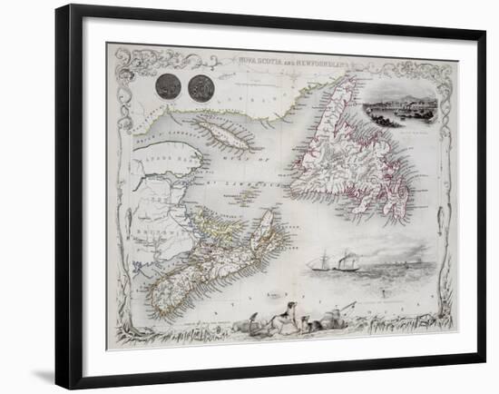 Nova Scotia and Newfoundland, Series of World Maps, c.1850-John Rapkin-Framed Giclee Print