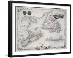 Nova Scotia and Newfoundland, Series of World Maps, c.1850-John Rapkin-Framed Giclee Print