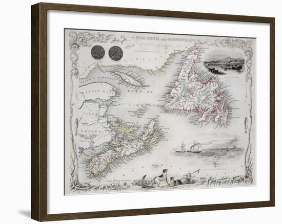 Nova Scotia and Newfoundland, Series of World Maps, c.1850-John Rapkin-Framed Giclee Print