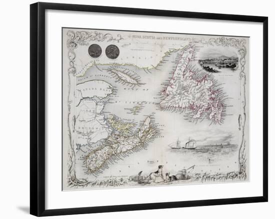 Nova Scotia and Newfoundland, Series of World Maps, c.1850-John Rapkin-Framed Giclee Print