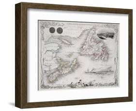 Nova Scotia and Newfoundland, Series of World Maps, c.1850-John Rapkin-Framed Giclee Print