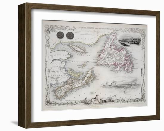 Nova Scotia and Newfoundland, Series of World Maps, c.1850-John Rapkin-Framed Giclee Print