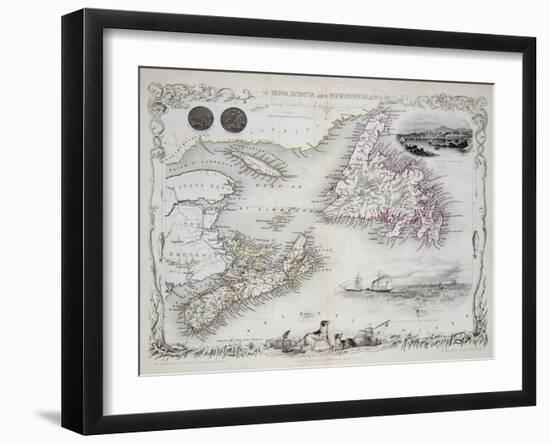 Nova Scotia and Newfoundland, Series of World Maps, c.1850-John Rapkin-Framed Giclee Print