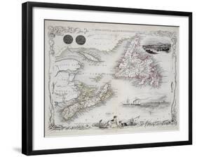 Nova Scotia and Newfoundland, Series of World Maps, c.1850-John Rapkin-Framed Giclee Print