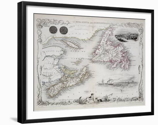 Nova Scotia and Newfoundland, Series of World Maps, c.1850-John Rapkin-Framed Giclee Print