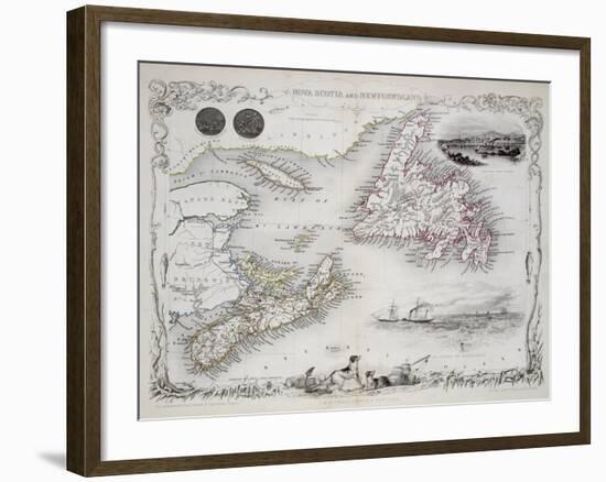 Nova Scotia and Newfoundland, Series of World Maps, c.1850-John Rapkin-Framed Giclee Print