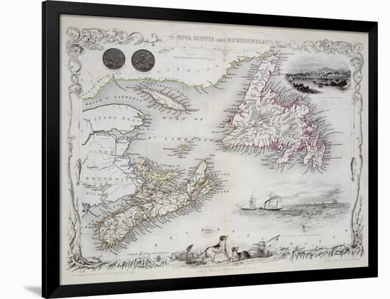 Nova Scotia and Newfoundland, Series of World Maps, c.1850-John Rapkin-Framed Giclee Print