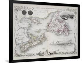 Nova Scotia and Newfoundland, Series of World Maps, c.1850-John Rapkin-Framed Giclee Print