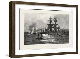 Nova Scotia, Men-Of-War, Halifax Harbour, Canada, Nineteenth Century-null-Framed Giclee Print