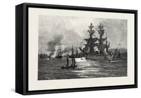 Nova Scotia, Men-Of-War, Halifax Harbour, Canada, Nineteenth Century-null-Framed Stretched Canvas