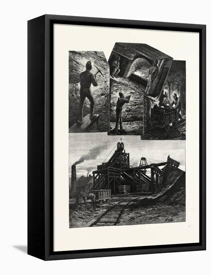 Nova Scotia, Mining Scenes in the Caledonian Mines, Canada, Nineteenth Century-null-Framed Stretched Canvas