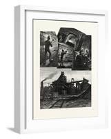 Nova Scotia, Mining Scenes in the Caledonian Mines, Canada, Nineteenth Century-null-Framed Giclee Print