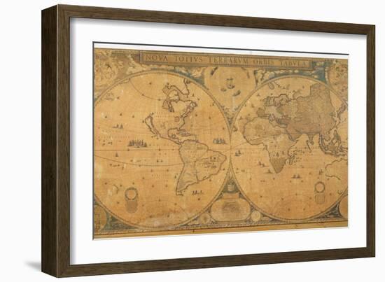 'Nova Totius Terrarum Orbis Tabula' (World Map) C.1655-58-Joan Blaeu-Framed Giclee Print