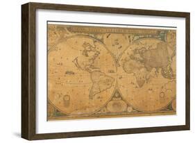 'Nova Totius Terrarum Orbis Tabula' (World Map) C.1655-58-Joan Blaeu-Framed Giclee Print