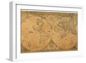 'Nova Totius Terrarum Orbis Tabula' (World Map) C.1655-58-Joan Blaeu-Framed Giclee Print