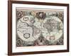 Nova Totius Terrarum Orbis Tabula-Hendrik Hondius-Framed Art Print