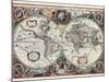 Nova Totius Terrarum Orbis Tabula-Hendrik Hondius-Mounted Art Print