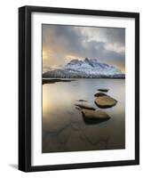 Novatinden Mountain and Skoddeberg Lake in Troms County, Norway-Stocktrek Images-Framed Photographic Print