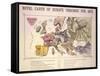 Novel (Comic) Carte of Europe, Designed for 1870, Dublin-null-Framed Stretched Canvas