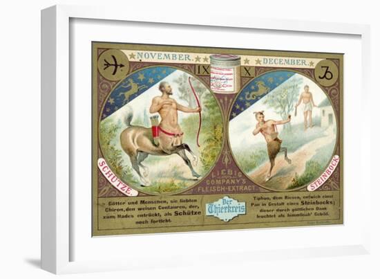 November and December: Sagittarius and Capricorn-null-Framed Giclee Print