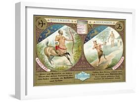 November and December: Sagittarius and Capricorn-null-Framed Giclee Print