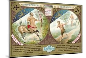 November and December: Sagittarius and Capricorn-null-Mounted Giclee Print