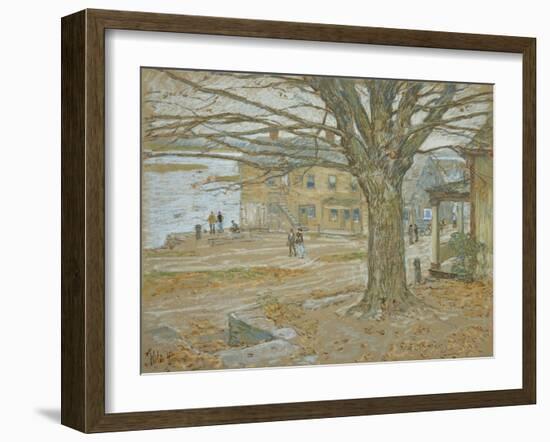 November, Cos Cob. Pastel on Prepared Tan Board, 1902-Childe Hassam-Framed Giclee Print