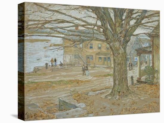 November, Cos Cob. Pastel on Prepared Tan Board, 1902-Childe Hassam-Stretched Canvas