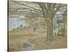 November, Cos Cob. Pastel on Prepared Tan Board, 1902-Childe Hassam-Stretched Canvas