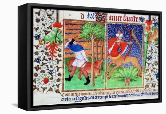 November: Feeding Pigs, and Sagittarius, C1423-null-Framed Stretched Canvas
